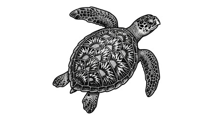 Detailed illustration of a turtle shell. © namir