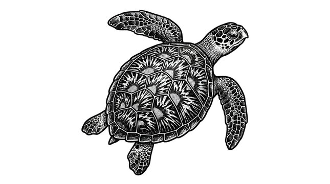 Detailed illustration of a turtle shell.