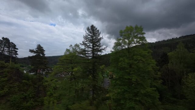 RB60 train window wiew CROSSROADS Sitzendorf-Unterwei&szlig;bach