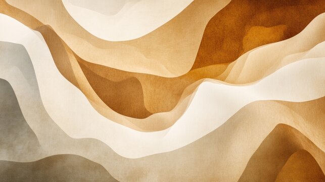 Abstract wavy landscape in earthy tones.