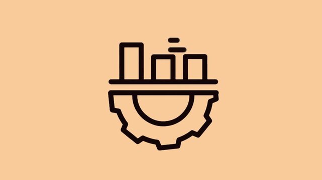 Minimalist Flat Graphic Illustration of Data Analysis and Gear Optimization 4