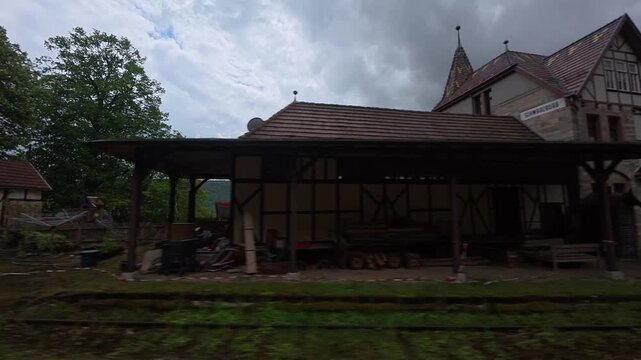 RB60 Schwarzatalbahn Arriving to the Schwarzburg Station