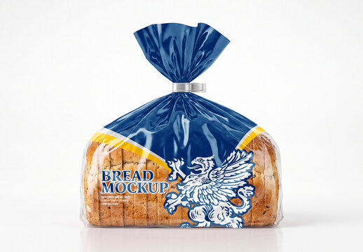 Sliced Bread Loaf Plastic Bag Mockup