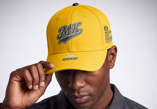Casual Model Wearing Baseball Cap Mockup