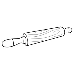 Obraz premium rolling pin illustration hand drawn outline vector