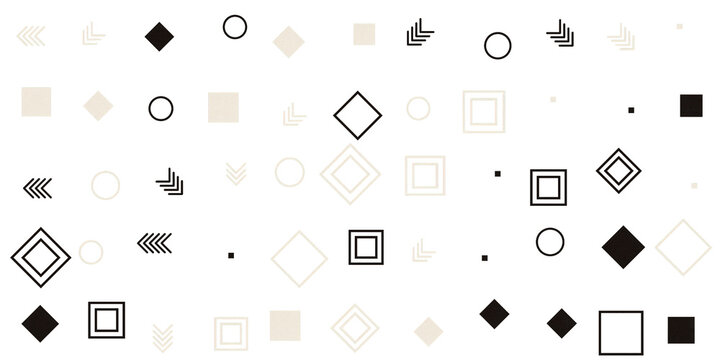 Set of flat style geometric icons in black and white