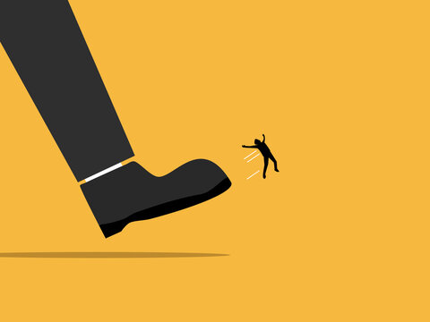 small business owners get kicked, boss tries to trample on the workers