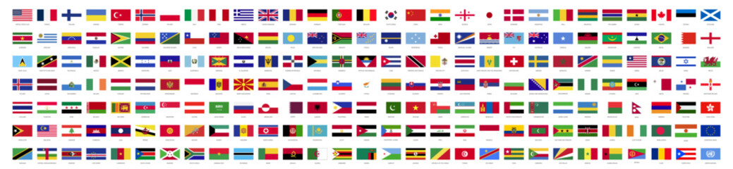 National flag icon set on transparent background © Oleksandr