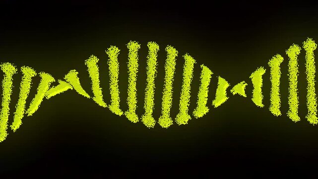 Formation of a molecular structure of the DNA genetic code..4k video.