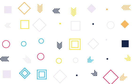 Colorful set of geometric icons and symbols