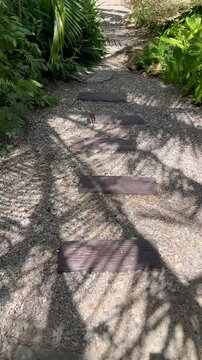 Footpath in the garden outdoor