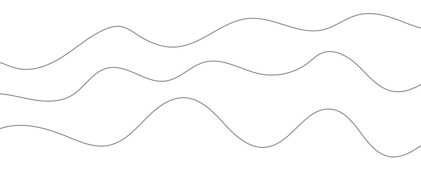 Thin line wavy abstract vector background. Curve wave seamless pattern.