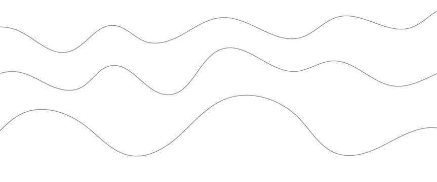 Thin line wavy abstract vector background. Curve wave seamless pattern.