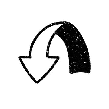 Minimalist hand-drawn black charcoal arrow pointing illustration