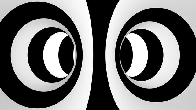 Hypnotic Black and White Optical Illusion Torus Rotating Seamless Loop