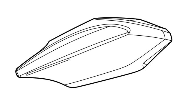 Aerodynamic fin shape design on white background.