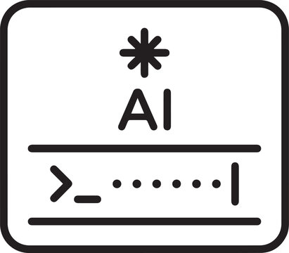AI Terminal Command Prompt Vector Icon