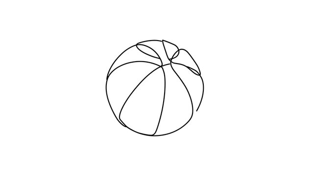 Basketball line art illustration white background.