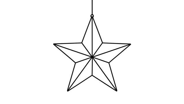 Geometric star shape illustration white background.