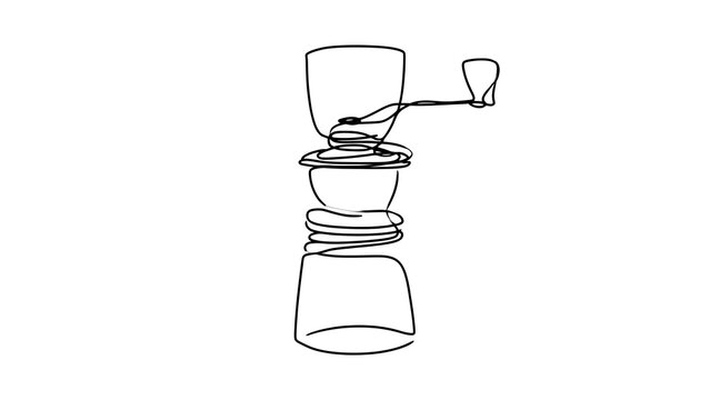 Hand drawn pepper mill illustration white background.