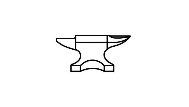 Blacksmith anvil icon on white background.