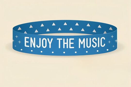 Festival Wristband, Blue Event Wristband, Enjoy The Music Band, Music Festival Ticket, Concert Wristband