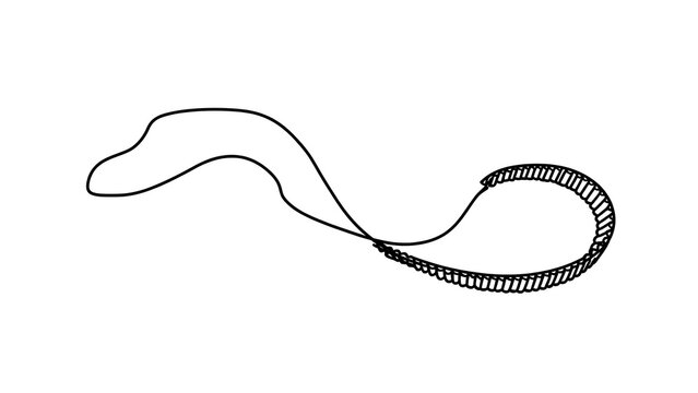 Black line art snake illustration white background.