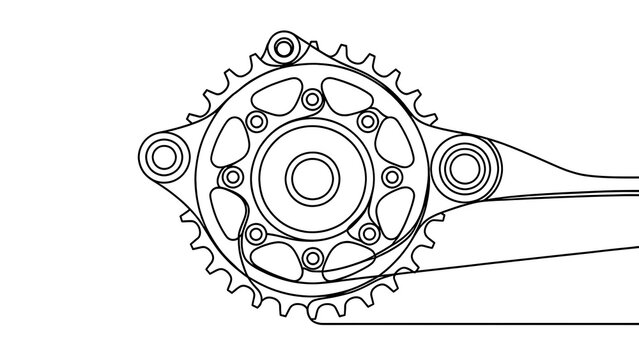 Mechanical gear system illustration white background.