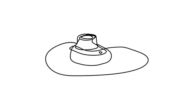 Simple black hat illustration on white background.