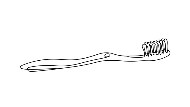 Simple toothbrush illustration on white background.
