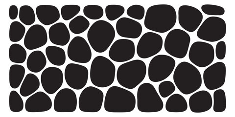 Abstract black irregular stones pattern texture vector design for natural wall and floor element. © Mukti