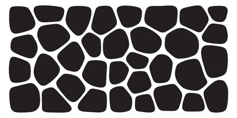 Abstract black irregular stones pattern texture vector design for natural wall and floor element. © Mukti