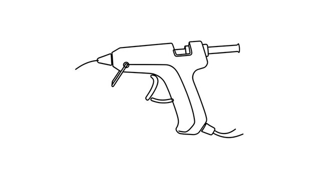 Hot glue gun illustration on white background.