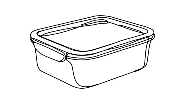 Empty plastic container with lid white background.