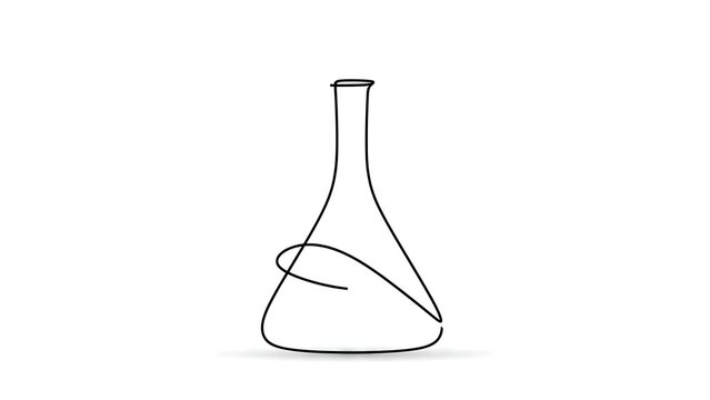 Laboratory flask icon on white background.