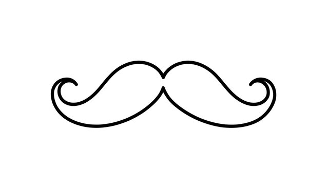 Elegant mustache icon on white background.