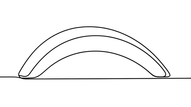 Three curved arches on white background.