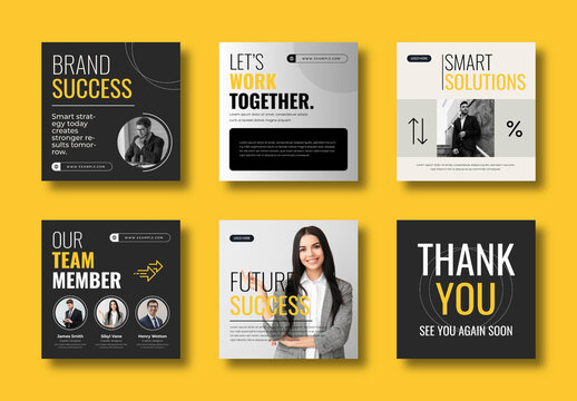 Brand Success Business Social Media Post Template Set