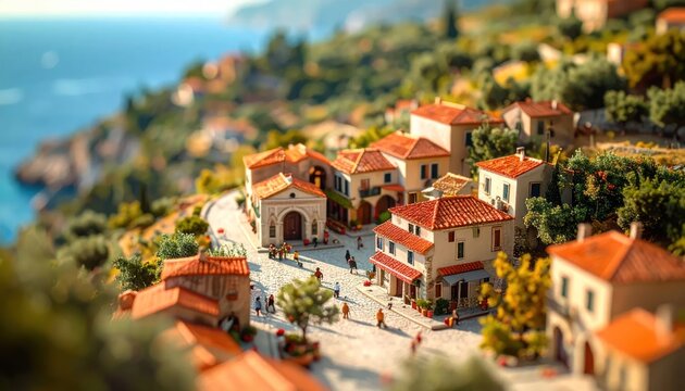 Charming Coastal Village - A Miniature World of Mediterranean Beauty.
