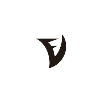 letter fv simple motion fast sharp logo vector