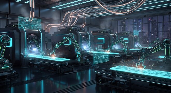 Robotic assembly line manufacturing
