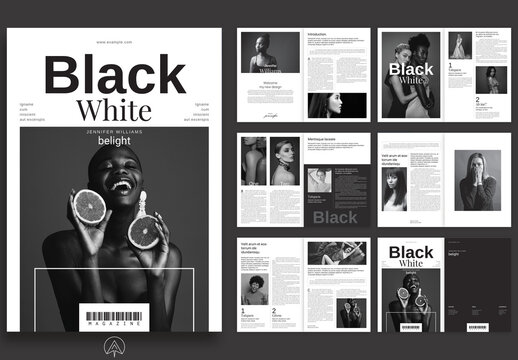 Black & White Magazine Template