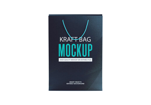 Kraft Bag Front View Mockup Design for Creative Agency and Brand Portfolio