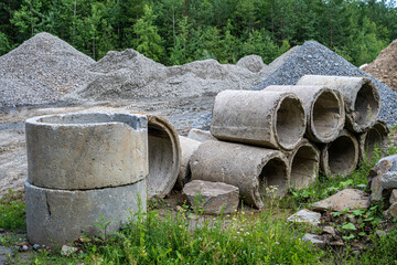 Przepusty drogowy, betony, plac budowy © Maciej G. Szling