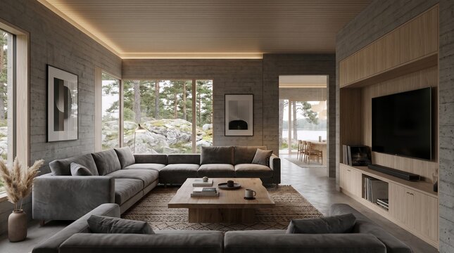 Modern Luxury Living Room with Scandinavian Interior Design