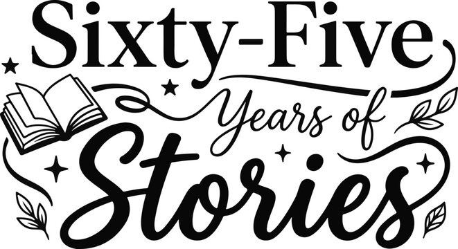 Sixty five years of stories vintage handwritten celebration with books