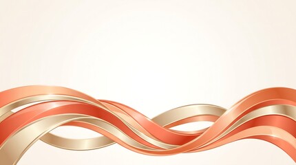 Obraz premium Sunrise Coral Metallic Ribbon Background