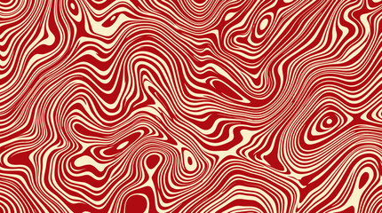 Obraz premium Red and Cream Fluid Marbled Swirl Texture Background with Organic Liquid Lines Pattern