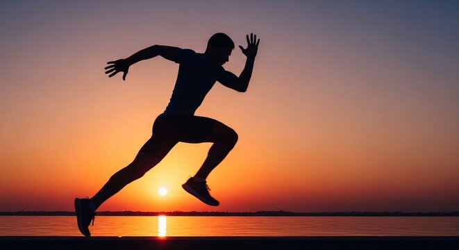 Runner silhouette sunset