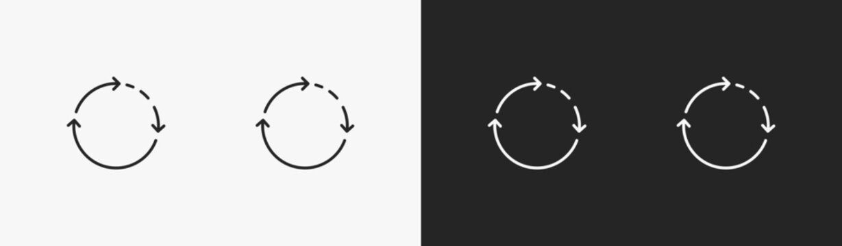Set of loader icon in black and white collection